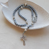 Freshwater Pearl Our Lady of Lourdes Gray Rosary