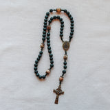 Our Lady of Fatima Green Wood and Jasper Rosary