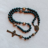 Our Lady of Fatima Green Wood and Jasper Rosary