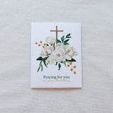 White Floral Cross Birthday Card