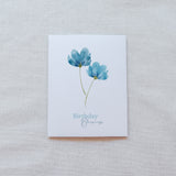 Blue Floral Birthday Card