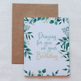 Praying for You Green Birthday Card