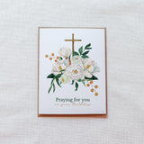 White Floral Cross Birthday Card