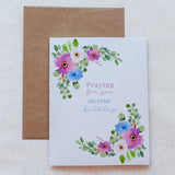 Pink and Blue Floral Birthday Card