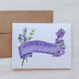 Purple Sending Prayers Birthday Card