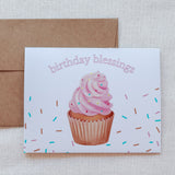 Pink Cupcake Birthday Card