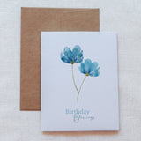 Blue Floral Birthday Card