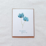 Blue Floral Birthday Card