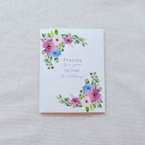 Pink and Blue Floral Birthday Card