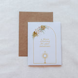 Floral Monstrance and Eucharist Mass Intention Card