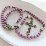 Miraculous Medal Purple and Bronze Rosary